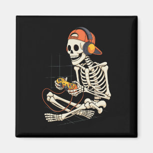 Imã Halloween Skeleton Gamer Video Gaming Boys Men Kid