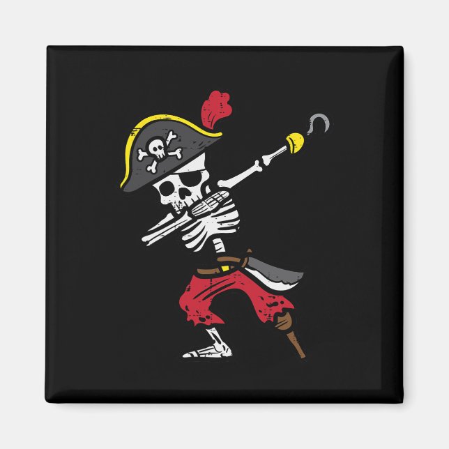 Imã Halloween Skeleton Pirate Dab Costume Boy Tod (Frente)