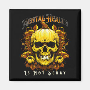 Imã Halloween Skeleton Pumpkin Mental Health Suicídio 