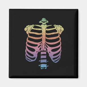 Imã Halloween Skeleton Rib Cage Zombie Costume Tee