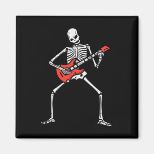Imã Halloween Skeleton Rock Guitar Costume Rocker Men