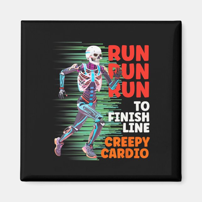 Imã Halloween Skeleton Runner Creepy Cardio Jogger Spo (Frente)