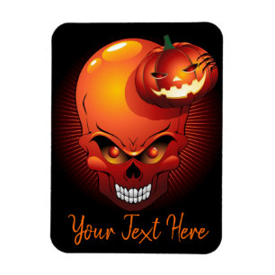 Ímã Halloween Skull e Pumpkin