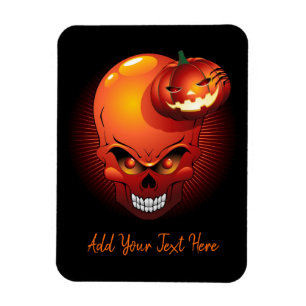 Ímã Halloween Skull e Pumpkin