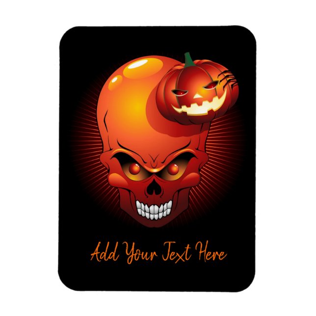 Ímã Halloween Skull e Pumpkin (Vertical)