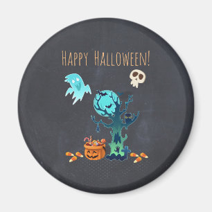 Imã Halloween Spooky Ghosts Bats Skulls & Candy