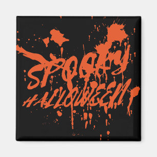 Imã Halloween Spooky Splash Retro Red Orange Horror