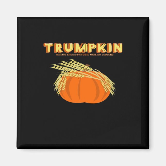 Imã Halloween Trumpkin Donald Engraçado Pumpkin Make H (Frente)