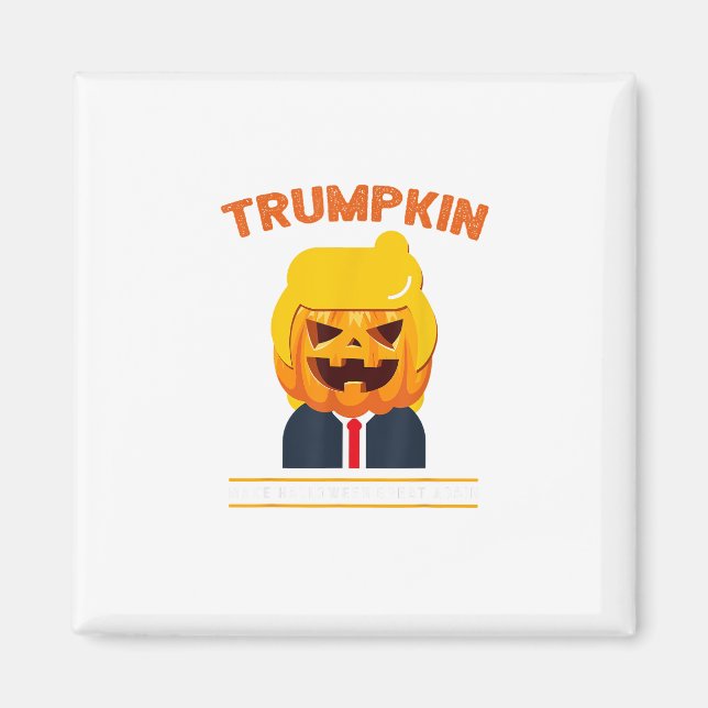Imã Halloween Trumpkin Engraçado Pumpkin Halloween (Frente)