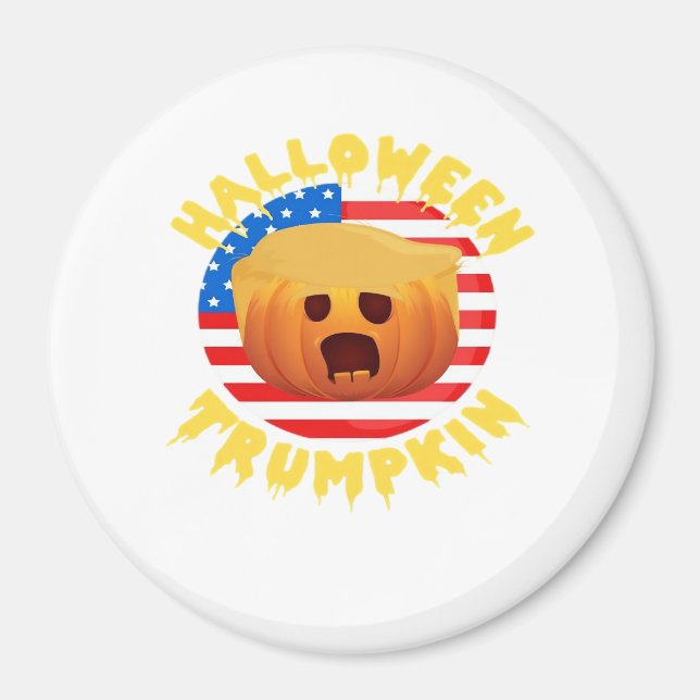Imã Halloween Trumpkin Funny Pumpkin Parody (Frente)
