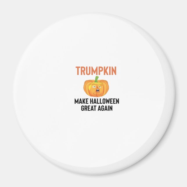 Imã Halloween Trumpkin - Gráfico engraçado de abóbora  (Frente)