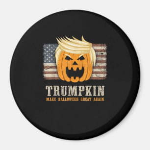 Imã Halloween Trumpkin Vintage Usa Bandeira Engraçada