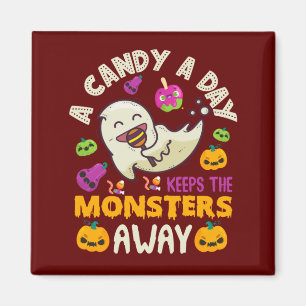 Imã Halloween Um Docinho Por Dia Mantém Os Monstros Lo