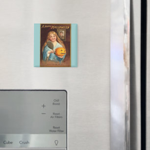 Imã Halloween Vintage Lady With Mirror