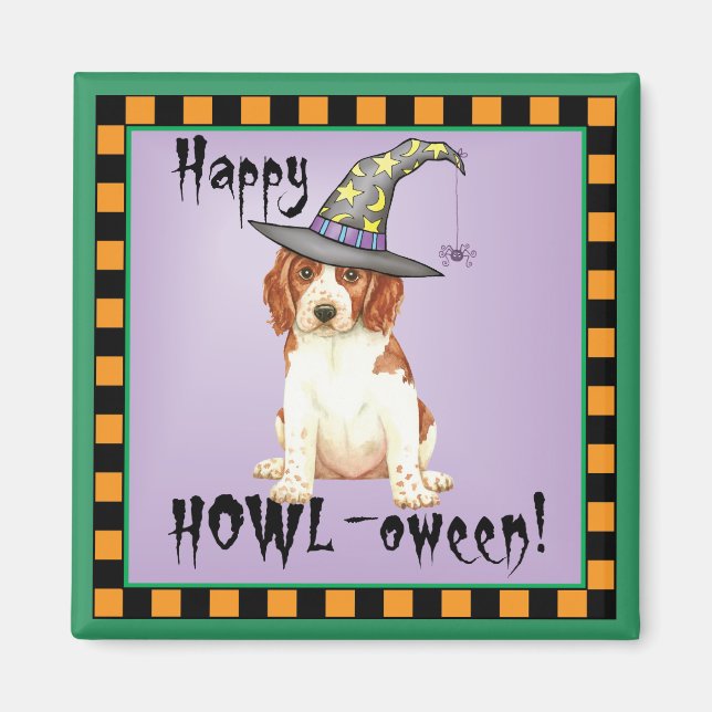 Imã Halloween Welsh Springer Spaniel (Frente)