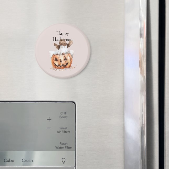 Imã Halloween Western Brown Cowboy Ghost Pumpkin (In Situ (Fridge))