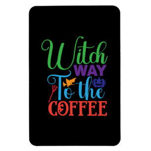 Ímã Halloween Witch Caminhando Para O Café