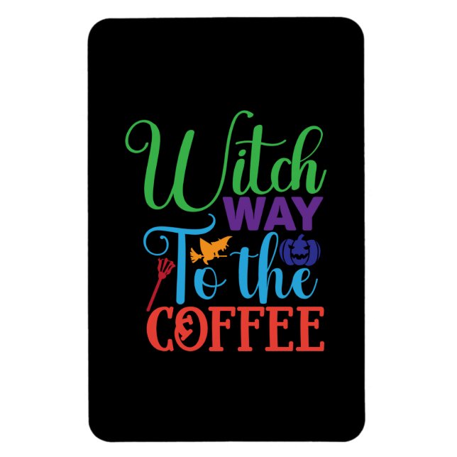 Ímã Halloween Witch Caminhando Para O Café (Vertical)