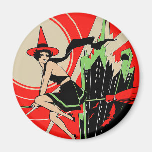 Imã Halloween Witch Flying (vintage)
