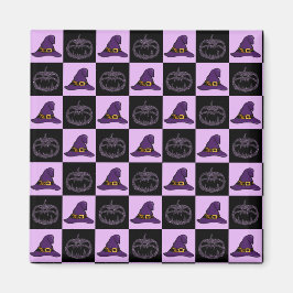 Imã Halloween Witch Hat Pumpkin Face Patterno Assustad