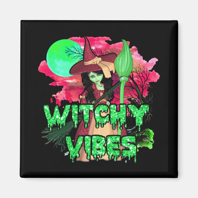 Imã Halloween Witchy Vibes (Frente)
