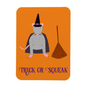 Ímã Halloween Witold Rat e Broom Personalizados