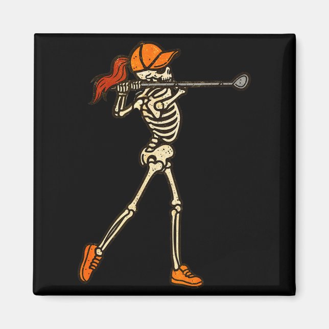 Imã Halloween Women Golf Skeleton Funny Golf Halloween (Frente)
