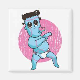 Imã Halloween Zumbi Divertido Monstro - Bebê Frankenst