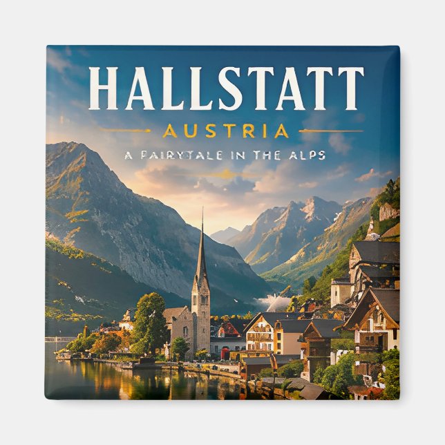 Imã 🏔️ Hallstatt Áustria Aldeia Alpina (Frente)