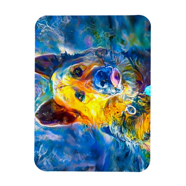 Ímã Halo: Retrato de um German shepherd (Vertical)