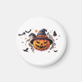 Imã Halobetween Pumpkin Head Sticker Transparente