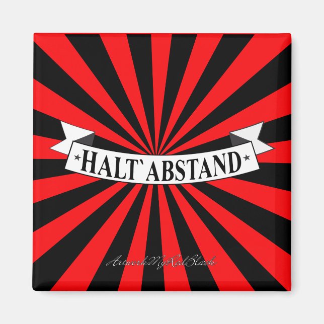 Imã HALT ABSTAND mit Humor und Farbe (Frente)