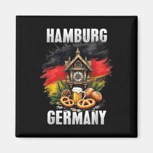 Imã Hamburg Alemanha Souvenir German Flag Viagem
