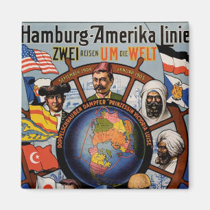 Imã Hamburg Amerika Line Poster