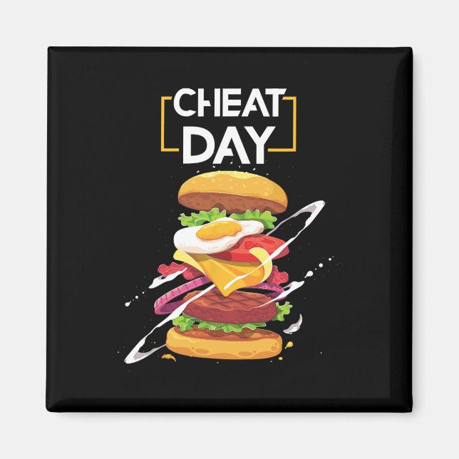 Imã Hamburger Lover Gift Fast Comida Gym Workout Cheat (Frente)