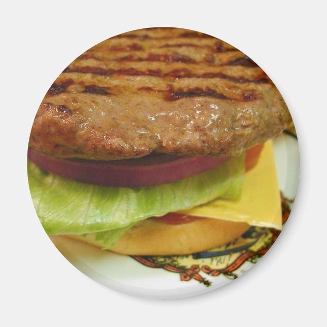 Imã Hamburger Meat Patty Patty Alface Tomates Buns (Frente)