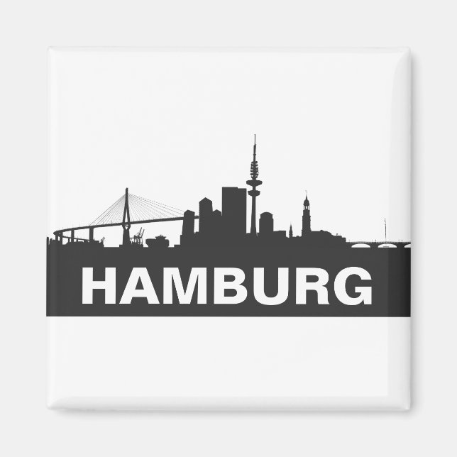 Imã Hamburgo Skyline frigorífico íman (Frente)