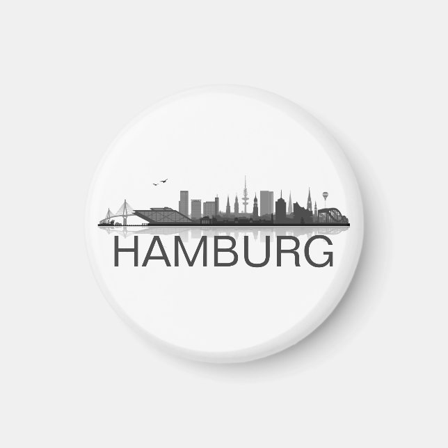 Imã Hamburgo Skyline frigorífico íman (Frente)