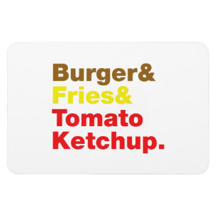 Ímã Hamburguer & fritadas & ketchup de tomate