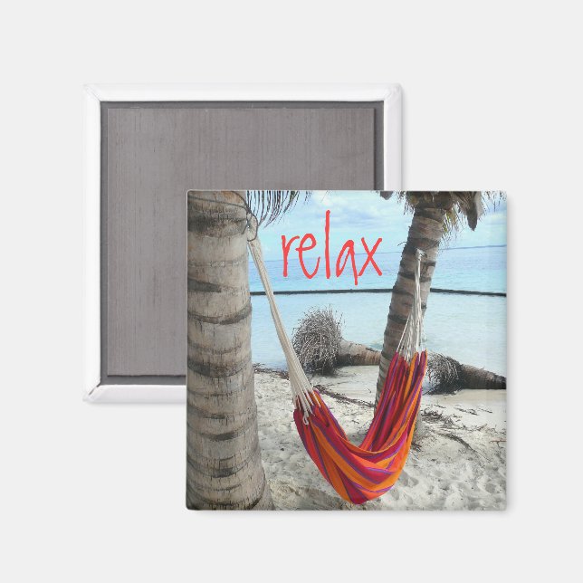 Imã Hammock em Caribe Beach Magnet (Front/Back)