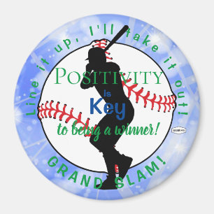 Imã HAMporWG de Azul Claro com Magneta de Baseball Pos