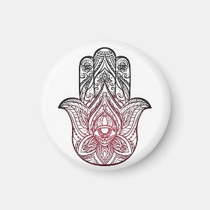 Imã Hamsa com padrão boho