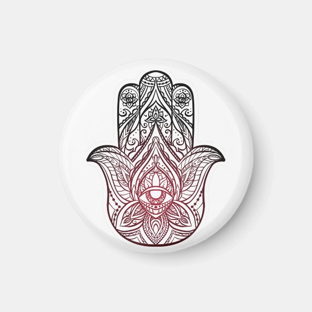 Imã Hamsa com padrão boho (Frente)
