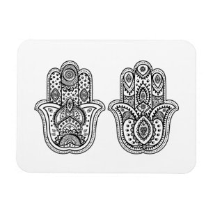 Ímã Hamsa Desenhado À Mão Com Ornamentos