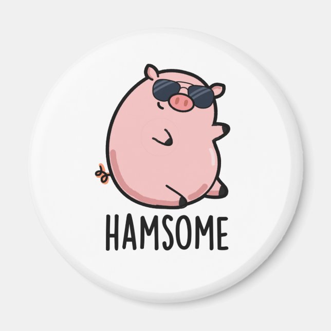 Imã Hamsome Funny Pig Pun (Frente)