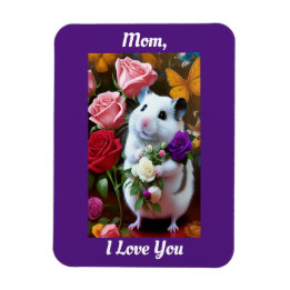 Ímã Hamster Com Magneta Dia de as mães Rosa