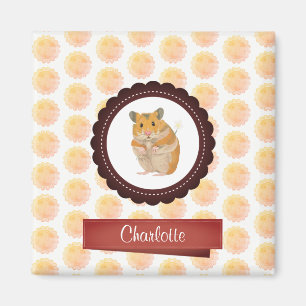 Imã Hamster das Meninas Vermelhas e Rosa