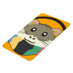 Ímã Hamster de desenho animado bonito com um cachecol