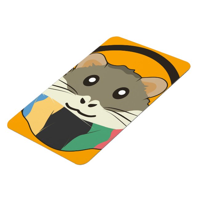 Ímã Hamster de desenho animado bonito com um cachecol  (Left Side)