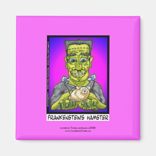 Imã Hamster Divertido do Frankenstein Ímã Cartoon (Frente)